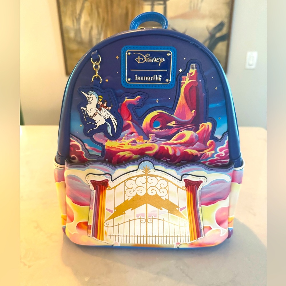 NWT Disney Loungefly Hercules Mount Olympus  Gates Mini Backpack